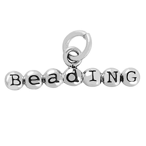 Sterling Silver 3D Beading Charm Pendant (Approximately 6 x 21 mm)