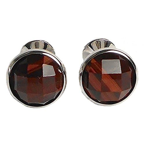 Round Faceted Tiger Eye Cufflinks