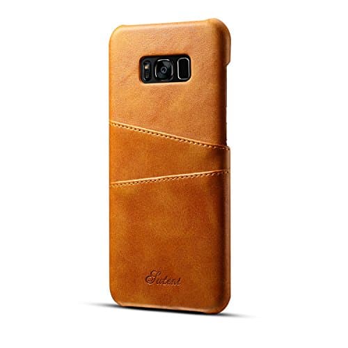 Samsung Galaxy S8 Plus case, Slim PU Leather Anti-Scratch Shockproof Back Cover Phone Cases with Credit Card Holder-Khaki