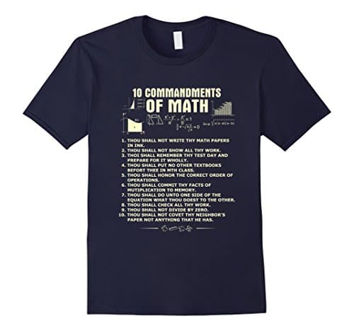Men's 10 Commandments Of Math T-Shirt - Gift for Math Teacher 2XL Navy