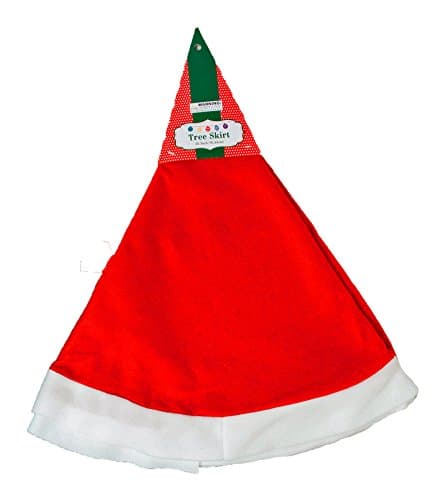 Black Duck Brand Red Polyester Tree Skirt 36 Inch / Solid Red W/White Border Trim (1, Red)