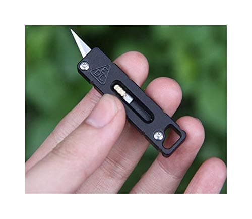 VisvimW Edc New Titanium and Aluminum Alloy Two Versions Baking Blue Graphic Cool Cutter Cutter Multifunctional Locked Edc Pocket Tool (Color : Silver titanum)