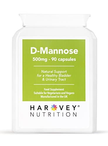 D-Mannose 500mg Capsules - 90 Capsules - Suitable for Vegetarians and Vegans - Manufactured in The UK - Harvey Nutrition