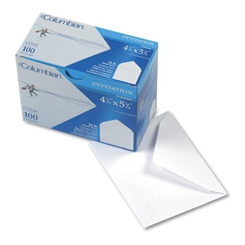 Columbian Invitation Envelopes, A2, 4-3/8 x 5-3/4 Inches, White, 100 Per Box (CO198) 3-Pack