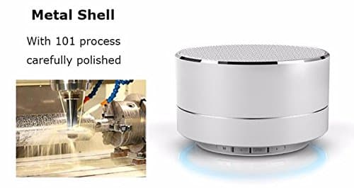 Mini Speaker,Ultra Portable Desk Office Wireless Bluetooth Speakers Built-in Microphone and TF Card Port Works for Ipad, Iphone and Other Bluetooth-enabled Device (Silver)