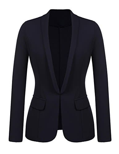 Kaimu Women's Casual Long Sleeve Open Front Blazer Work Office Cardigan Classic Jacket Suit