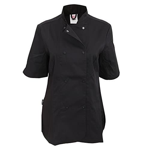 Womens/Ladies Short Sleeve Fitted Chef Jacket