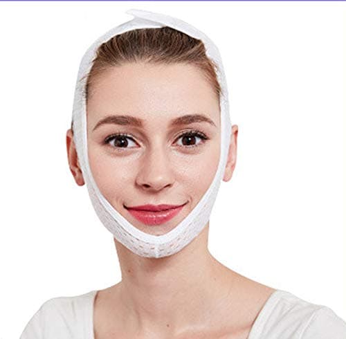 Full Face Style V Face Mask, Face Slimming Cheek V-Line Face Slim up Belt (White)