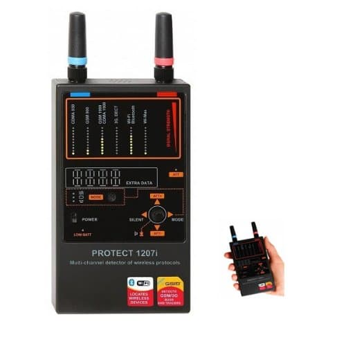MULTI-CHANNEL RF BUG DETECTOR FOR WIRELESS PROTOCOLS, MULTI-PURPOSE DETECTION, PROFESSIONAL GRADE