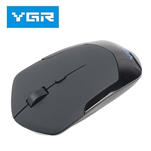 YGR 2.4G Slim Wireless Optical Mouse And Gaming Mouse ,Blue.Red,Black. (black)