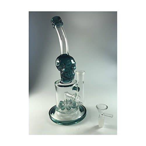 Green Skull Design Glass Style Filter Cup Pipes
