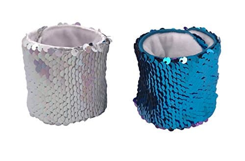 ROOSSI Personalized Reversible Sequins Velvet Lining Mermaid Bracelet Set of 2 PCS A