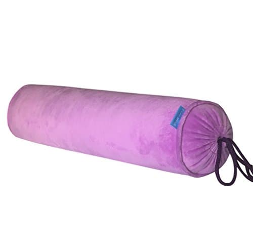 EONSHINE Elegant Velvet Fluffy Down Alternative Filled Cylindrical NeckRoll and Cervical Bed Pillow Bolster (23.6 x 5.9, Purple)