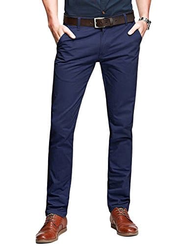 Men's Slim Tapered Flat Front Casual Pants