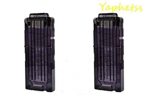 Soft Bullet Clips, Yaphetss Soft Bullet Clips 12 Bullets Dart Gun Clips Magazine Clip For Nerf Toy Gun - Transparent Black (2PC)