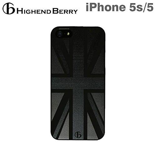 Highend Berry Black Rubber Union Jack Case for iPhone 5/5s