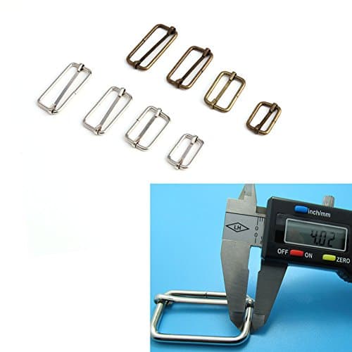 Timberlark 20 Pcs Metal Slides Tri-glides Wire-formed Roller Pin Buckles Strap Slider Adjuster Backpack/Bag/Handbag Strap Adjustable tool (1.25")