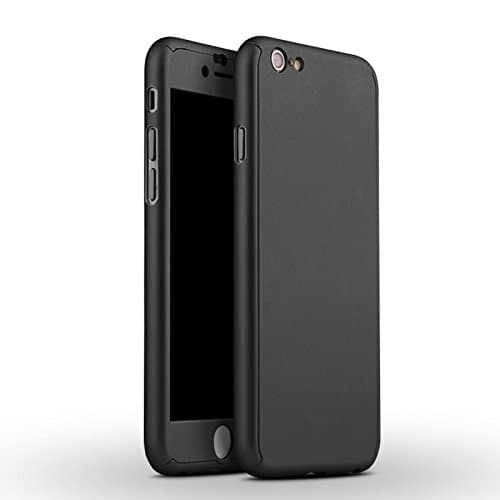 iPhone 6s Plus Case, SpigodTM 360 Protection Luxury Ultra Thin Hybrid Acrylic Hard PC Tough Cover Armor Defender Protective Cases with Tempered Glass for Apple iPhone 6s Plus 5.5" (Black)
