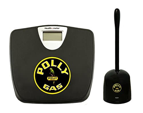 2-pc set! Black Digital Scale and a Toilet Cleaner Brush Featuring the Choice of Your Favorite Vintage Gas Theme Decal! (Polly Gas)