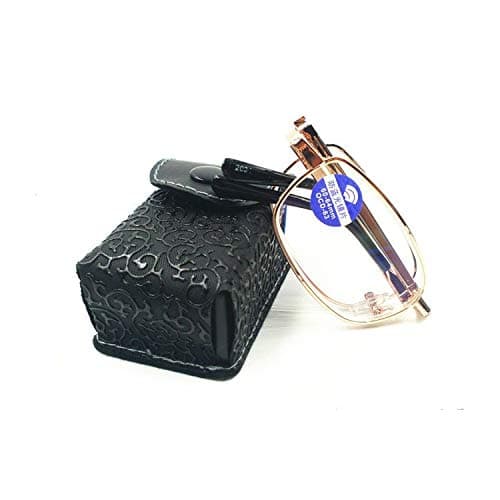 XYBW Read Optics Foldable Reading Glasses in Pocket Hard Case for Men & Women: Folding Travel Readers Spectacles,+3.5