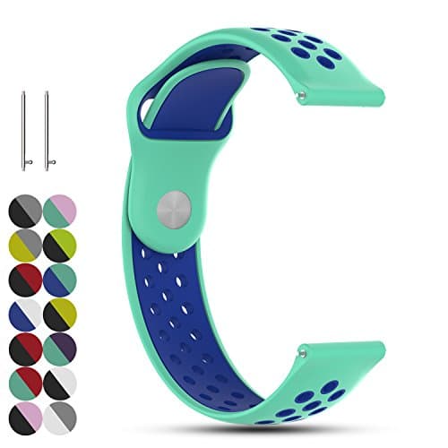 Feskio 20mm Quick Release Replacement Soft Silicone Watch Strap Wrist Band Bracelet for Samsung Gear Sport/S2 classic/Vivoactive3/ Vivomove HR/Huawei Watch 2 pro