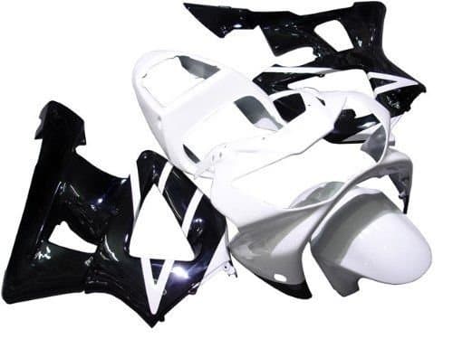 FocusAtOne Black & White Complete Fairing Bodywork Painted ABS Plastic Injection Molding Kit for 2000-2001 Honda CBR 900 RR CBR900RR 900RR 929