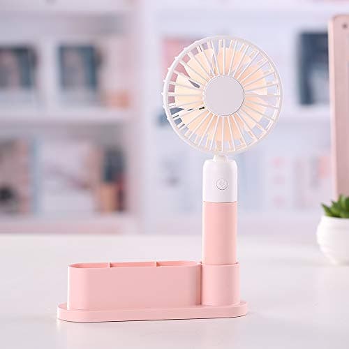 La Forte Mini USB/Hand Held Fan (Adjustable Top) with Stand and Light