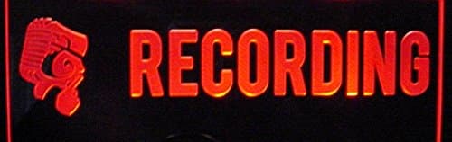 Recording Studio Court CEILING MOUNT FLAG STYLE 12" Reflective Black Mirror Base 15 LED Acrylic Lighted Edge Lit Sign Made in the USA