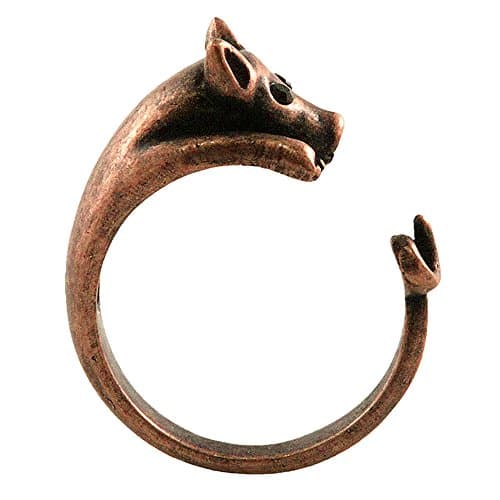 Enhanced Pig Adjustable Animal Wrap Ring Vintage Bronze Tone