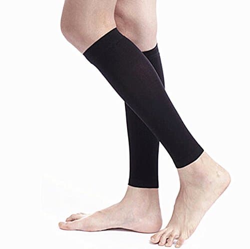 Onebook Calf Compression Sleeve (30-40mmHg) - One Pair Leg Performance Compression Socks for Shin Splint &amp; Calf Pain Relief - Improves Circulation &amp; Recovery Men Women Runners Guards Sleeves-Black M