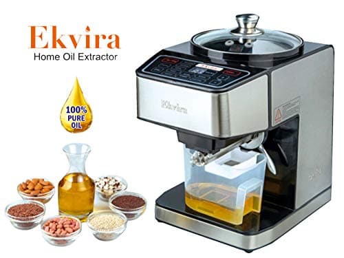 Ekvira Fully Automatic Home Oil Extractor Machine | Oil Press Machine | ONE YEAR Warranty | Easy to Use & Operate | Digital LCD Display Panel & Screen touch control Buttons | Multi-Oil Seed Input | FREE CLEANING KIT By Happy2Buy (1)