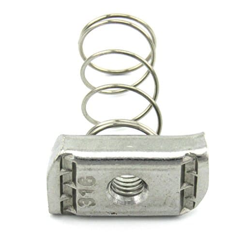 5/16-18X3/8 Thick, Regular Spring Nut, S/S (100 per box)