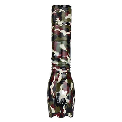 HOOHI G700 X800 3.7V 1000LM Protable LED Tactical Handheld Flashlight, Adjustable Focus Tac Light and Water-Resistant Torch, with Rechargeable 18650 Battery, Charger and Nylon Pouch (C)