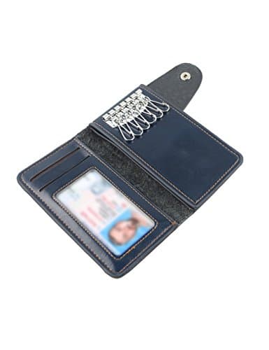 July Leather Key Case Id Holder Wallet with 6 Key Chain for Men&amp;Women
