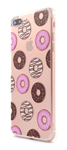 Caselegance_ iPhone 7 Plus 5.5" Hand Drawn Watercolor Cute Beautiful Fairy Clear TPU Slim Fit Flexible Phone Case (Pink Donuts)