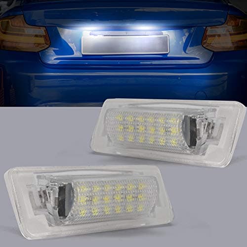 LED License Number Plate Lights 18-SMD LED Free Error Fit for B-E-N-Z W210 4D Sedan,W202 4D Sedan Facelift(1997-2000) 6000K Xenon White 1 Pair