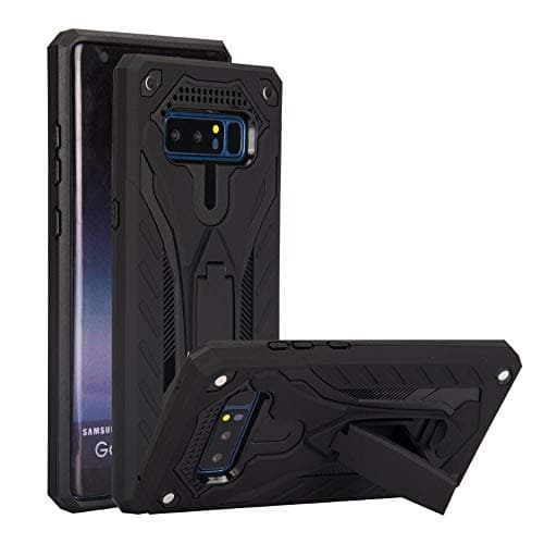 True Desire Tough Armor Back Cover Case Inbuilt Mobile Stand Military-Grade Drop Tested Shock Proof Defender case for Samsung Galaxy S10 (Black)