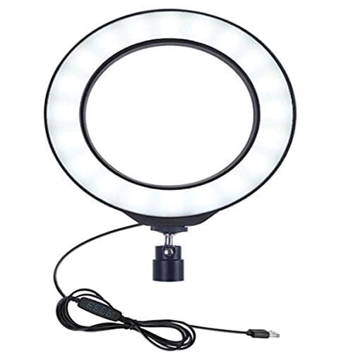 US1984 10 inch Selfie LED Ring Light with Cell Phone Holder & 3 Light Mode, Dimmable Desktop LED Makeup Ring Light Kit for Live Streaming, YouTube Video & TIK Tok Videos