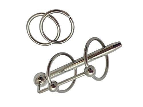 GutiLy Meta Stainless Steel Double Ring Through Hole Urethral Plug Sound