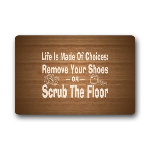Generic Machine Clean Top Fabric &amp; Non-Slip Rubber Backing Durable Indoor/Outdoor Doormat Door Mats - Funny Creative Welcome Jigsaw Series 18 x 30 inches