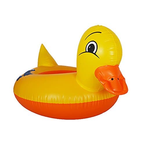 Floor Yellow Duck Shape Inflatable Baby Float Boat with Two Holes for Legs Expend