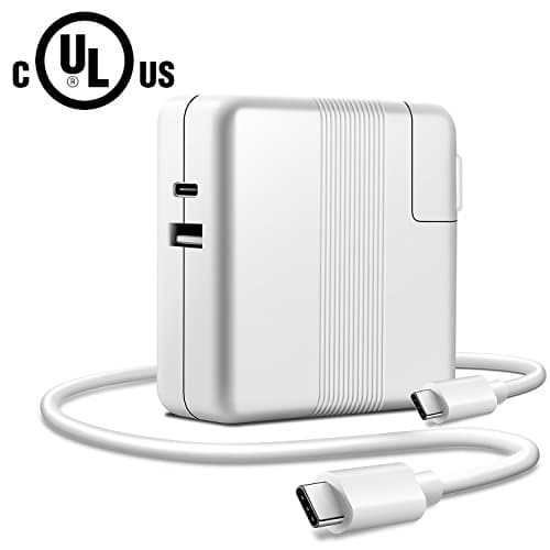 61W 45W 29W USB-C Power Adapter,Replacement Charger for Macbook Pro 13-Inch,Macbook 12-Inch,iPhone X/8/8 Plus, Ipad pro, Samsung Galaxy S8/S8+ ,With a USB-C to USB-C Charging&Data Cable