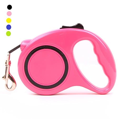 Retractable Nylon Pet Harness Leash walking 16 ft Leash for Small Dogs &amp; cats Maximum Tension Force of 33lbs Tangle Free One Button Break &amp; Lock(16ft, Rose Pink)