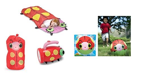 Mollie Bollie Ladybug Child Sleeping Bag, Flashlight, Kickball Bundle 3 Items