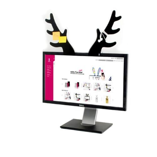 Rabito Original Deer Antler Design Black Post-it Memo Dry Erase Message Pad Board Monitor Decoration