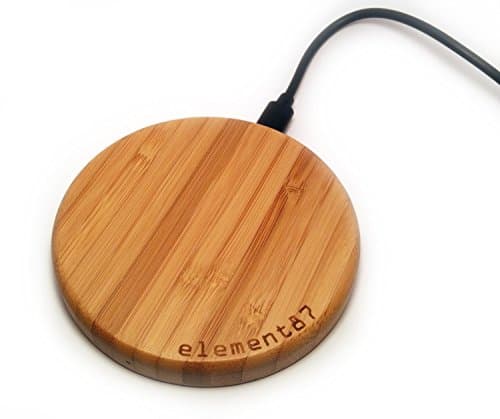 Bamboo Qi Wireless Phone Charging Pad compatible with Samsung Galaxy S7, S7 Edge, S6, S6 Edge, Note 5, S6 Edge+ and other Qi compatible charging receivers