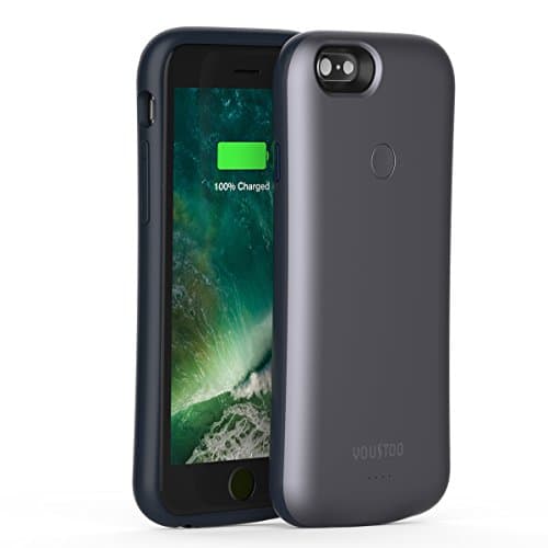 [Without Wireless Charging] iPhone 6 / 6S Battery Case, YOUSTOO 2200mAh Portable Charging Case 80% Extra Battery for iPhone 6 6S (4.7 Inch) - Charcoal Gray