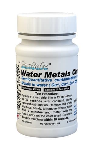 Sensafe SensafeÃ‚Water Metals Check Testing Kit for Iron, Copper, Cobalt, Zinc, Cadmium, Nickel, Lead, Mercury 480309-50…