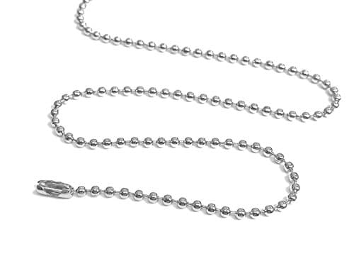 TSJ Value Pack Silver Ball Chain Lanyards 24 Inch Bead Chain Bulk for Light Fixture, Jewelry Making, Fan, Blinds, Fan Pull and Ceiling Fan