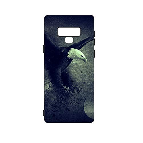 Mioc Samsung Galaxy Note 9 Black Case, Luxury Personality 3D Scrub Embossed Painted Pattern Soft TPU Silicone Sleeve Ultra-thin Shock Absorbing Back Shell, Eagle